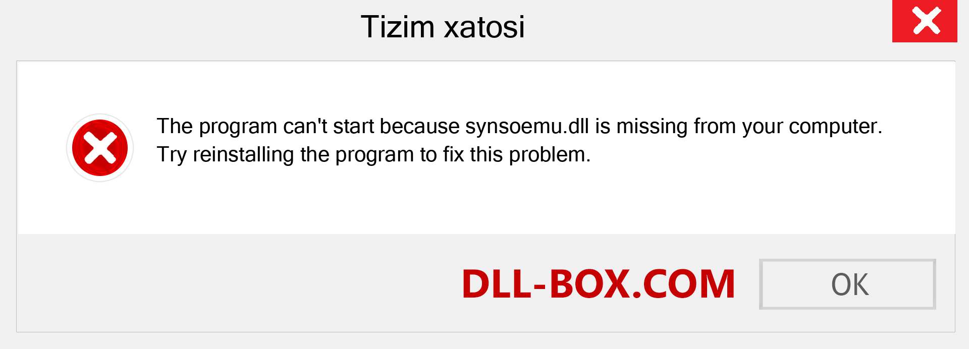 synsoemu.dll fayli yo'qolganmi?. Windows 7, 8, 10 uchun yuklab olish - Windowsda synsoemu dll etishmayotgan xatoni tuzating, rasmlar, rasmlar